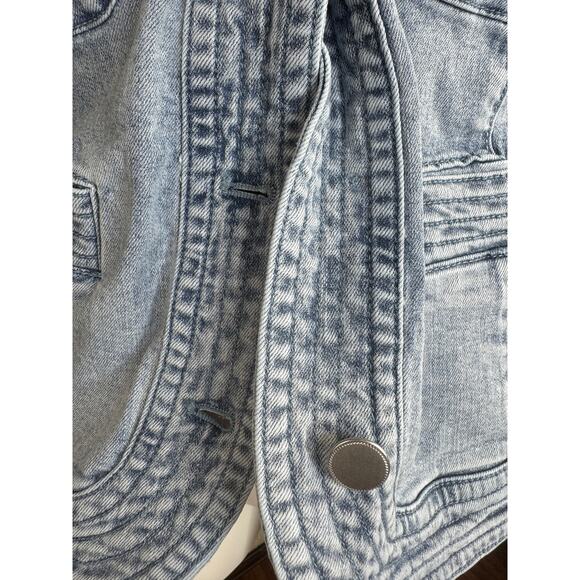 Studio Park X Amy Stran Denim Lady Jacket Light Wash Medium Fall Button Front - Picture 2 of 15
